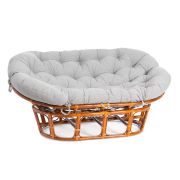 Диван MAMASAN/МАМАСАН 23/02 W /с подушкой/ 169х102х80 см, Cognac (коньяк), матрац 182х119 см, ткань серо-бежевая 3М 16/2