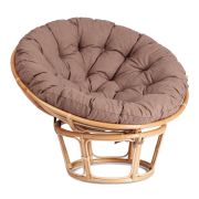 Кресло PAPASAN ECO/ПАПАСАН ЭКО P115-1/SP STD /c подушкой, ремешками/ Natural (натуральный), экошерсть Коричневый, 1811-5