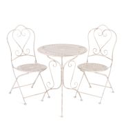 Комплект (стол + 2 стула) Secret de Maison Monique (mod. PL08-6241.6242) металл, стол:62*73, стул: 48*40*93, Античный белый (Antique White)