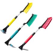 Щетка со скребком для снега, телескопическая ручка, 57-70 см, ассорти 3 цвета, Black&Blue, ВВ1005, 47547