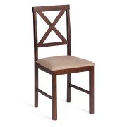 Стул обеденный Хадсон/Hudson (2 шт.в упаковке) дерево гевея/мдф, cappuccino (темный орех), ткань кор.-зол. (1505-9), 44x42x89 см