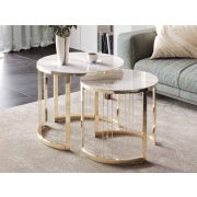 Комплект журнальных столов Агат 38 (01) Мрамор белый-Золото