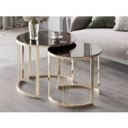 Комплект журнальных столов Агат 38 (03) Мрамор темный-Золото
