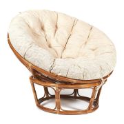 Кресло PAPASAN/ПАПАСАН 23/01 W /с подушкой/ диаметр подушки 129 см, 115х101х104 см, Pecan (орех), ткань Старт