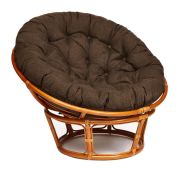 Кресло PAPASAN/ПАПАСАН 23/01 W /с подушкой/ диаметр подушки 125 см, 115х101х104 см, Cognac (коньяк), ткань Коричневый, 3М7-147