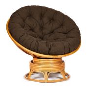 Кресло-качалка PAPASAN/ПАПАСАН w 23/01 B /с подушкой/ 115х78х104 см, Honey (мед), ткань Коричневый, 3М7-147