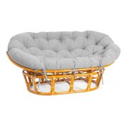 Диван MAMASAN/МАМАСАН 23/02 W /с подушкой/ 169х102х80 см, Pecan (орех), матрац 182х119 см, ткань серо-бежевая 3М 16/2