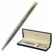 Ручка подарочная шариковая GALANT «Marburg», корпус серебристый с гравировкой, золотистые детали, пишущий узел 0,7 мм, синяя, 141015