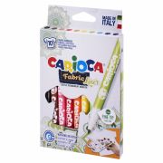 Маркеры для ткани CARIOCA (Италия) «Fabric», 10 цветов, круглый наконечник 2,6 мм, 42909