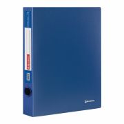 Папка на 2 кольцах BRAUBERG «Стандарт», 40 мм, синяя, до 300 листов, 0,9 мм, 221617