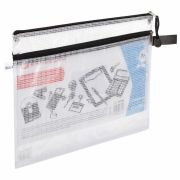 Папка-конверт на молнии А4 (335х243 мм), 2 отделения, ПВХ, прозрачная, 0,3 мм, BRAUBERG «Solid», 223889