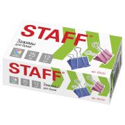 Зажимы для бумаг STAFF «Profit», КОМПЛЕКТ 12 шт., 25 мм, на 100 листов, цветные, картонная коробка, 225157