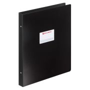 Папка на 4 кольцах БОЛЬШОГО ФОРМАТА А3, ВЕРТИКАЛЬНАЯ, 30 мм, черная, 0,8 мм, BRAUBERG «Стандарт», 225766