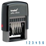 Нумератор 6-разрядный, оттиск 25х4 мм, синий, TRODAT 4846, корпус черный