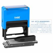 Штамп самонаборный 8-строчный, оттиск 75х38 мм, синий без рамки, TRODAT 4926/DB, КАССЫ В КОМПЛЕКТЕ, 53604