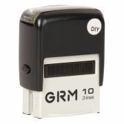 Штамп самонаборный (мини) 3-строчный, оттиск 26х12 мм, синий, GRM 10 DIY, КАССА В КОМПЛЕКТЕ, 116000000