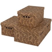 Короб для хранения из плотного микрогофрокартона 330х250х185 мм, КОМПЛЕКТ 4 шт., BRAUBERG HOME «Узор», 271816