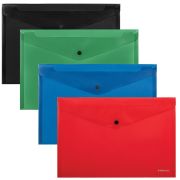 Папка-конверт с кнопкой ERICH KRAUSE «Classic», А4, до 120 листов, непрозрачная, ассорти, 0,14 мм, 50179