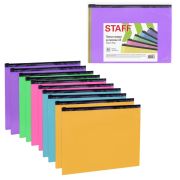 Папка-конверт на молнии А4 (230х333 мм), ПВХ, цвет ассорти/прозрачная, 0,15 мм, STAFF, 274076