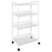 Этажерка «Ладья-34КС» офисно-бытовая 3 яруса+столик, металл, белая, 44,5х30х84 см, Э 357 Б