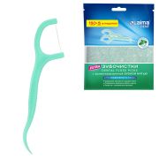 Зубочистки-флоссеры с зубной нитью «150 шт. + 5 шт. в подарок!», ВКУС МЯТЫ, зиплок-пакет, LAIMA DENT, 609403