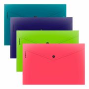 Папка-конверт с кнопкой ERICH KRAUSE «Soft Reef», A4, до 120 листов, непрозрачная, ассорти, 0,18 мм, 62956