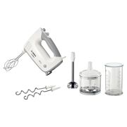 Миксер BOSCH MFQ 36480, 450 Вт, 5 скоростей, 6 насадок, стакан, белый, MFQ36480