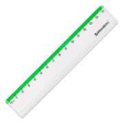 Линейка пластиковая 15 см BRAUBERG «FRESH ZONE», прозрачная, с салатовой шкалой, 210748