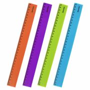 Линейка пластиковая 30 см BRAUBERG «NEON», ассорти, пакет, 210751