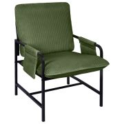 Кресло BRABIX «Gentle LC-300», ЛОФТ, пружинный блок, ткань велсофт (плюш), оливковое, 533145