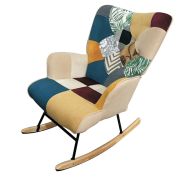Кресло-качалка BRABIX «Rock LC-310», ткань, пэчворк (лоскутное), 533149
