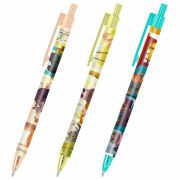 Ручка шариковая автоматическая с принтом FUNSTER «CUTE ANIMALS», корпус soft-touch, СИНЯЯ, пишущий узел 0,7 мм, линия письма 0,35 мм, 144402