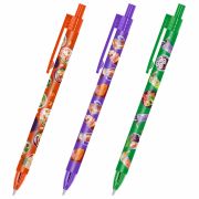 Ручка шариковая автоматическая с принтом FUNSTER «TASTY FOOD», корпус soft-touch, СИНЯЯ, пишущий узел 0,7 мм, линия письма 0,35 мм, 144403