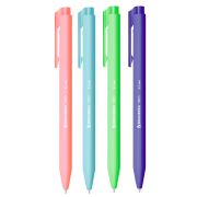 Ручка шариковая автоматическая BRAUBERG «TRIOS BRIGHT COLOR», корпус ассорти, СИНЯЯ, пишущий узел 0,5 мм, линия письма 0,3 мм, 144497