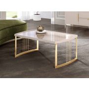 Стол журнальный Агат 42 (02) Мрамор бежевый-Кашемир Лен-Золото