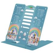 Подставка для книг и учебников большая BRAUBERG KIDS «Unicorn» с единицами измерения, регулируемый угол наклона, металлическая, 238963