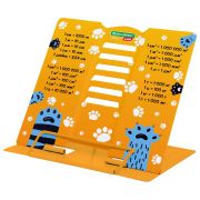 Подставка для книг и учебников BRAUBERG KIDS mini «Лапки» с единицами измерения, регулируемый угол наклона, металлическая, 238970
