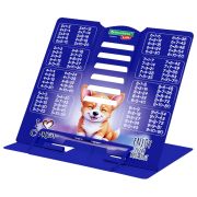 Подставка для книг и учебников BRAUBERG KIDS mini «Корги» с таблицей умножения, регулируемый угол наклона, металлическая, 238971
