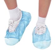 Бахилы ламинированные, КОМПЛЕКТ 500 шт., 38х16 см, спанбонд + ПВД, 100 мкм, 13 г, голубые, ELEGREEN, ПВД-50/2р-Г-Б