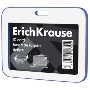 Бейдж горизонтальный ERICH KRAUSE (85х54 мм), корпус белый с синим, 63755