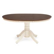 Cairo / Каир (CT4260) Стол обеденный раскладной дерево гевея, 100(133)х100х75см, Античный белый/Тёмный Дуб