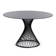 Стол BERTOIA (mod. GT21) металл/стекло (8мм), Black (черный), 120 х 120 х 75 см