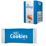 Печенье хрустящее в индивидуальной упаковке WELDAY (ВЭЛДЭЙ) «Сливочное», 100 штук в офис-боксе, 624096