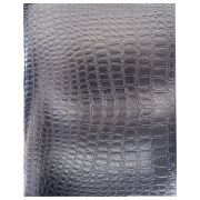 Тетрадь бумвинил А5 48 л., скоба, офсет №1, клетка, с полями, СЕРЕБРО, «Metallic», тиснение CROCO, HATBER, 071931, 48Т5бвВ1