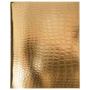 Тетрадь бумвинил А5 96 л., скоба, офсет №1, клетка, с полями, HATBER, ЗОЛОТО, «Metallic», тиснение CROCO, 072798, 96Т5бвВ1