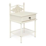 Тумба прикроватная CANZONA металл/гевея, 51х43х82см, Белый (butter white)