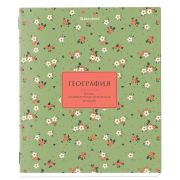 Тетрадь предметная «BLOSSOM» 48 л., рельефный картон, ГЕОГРАФИЯ, клетка, подсказки, BRAUBERG, 405594