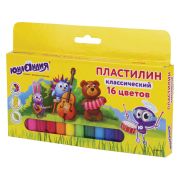 Пластилин классический ЮНЛАНДИЯ «ЮНЛАНДИК-МУЗЫКАНТ», 16 цветов, 320 г, ВЫСШЕЕ КАЧЕСТВО, 105030