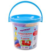 Пластилин в ведерке ЮНЛАНДИЯ «ПОДВОДНЫЙ МИР», 5 цветов, 300 г, 3 формочки, ВЫСШЕЕ КАЧЕСТВО, 105860