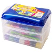 Пластилин в боксе ЮНЛАНДИЯ «ЮНЛАНДИК В ЗООПАРКЕ», 12 цветов, 620 г, скалка, 4 стека, 8 формочек, 105866